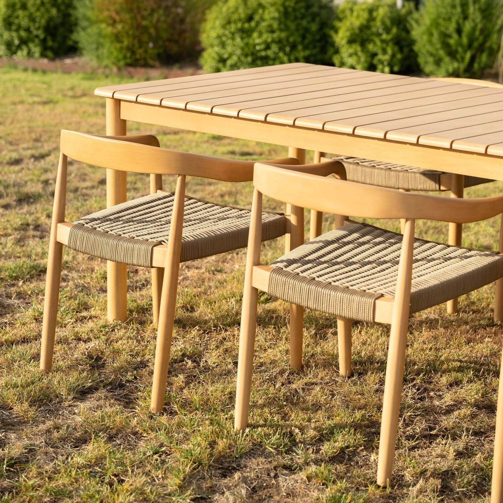 Sal Outdoor Dining Chair - Eucalyptus / Beige gallery detail image