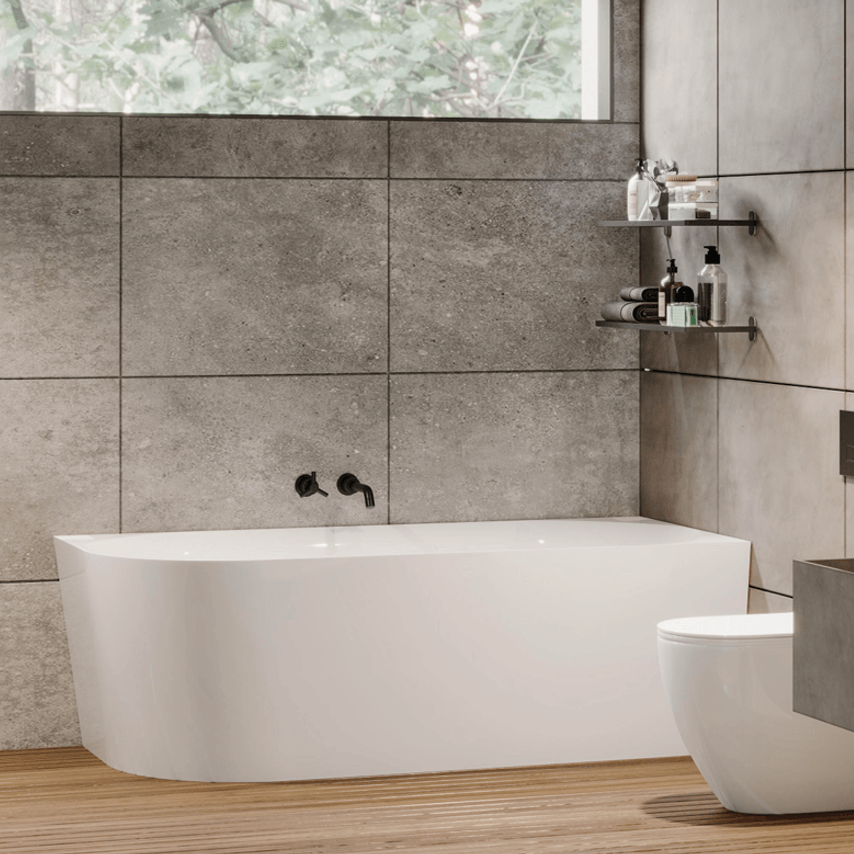 Ovola Rounded Right Back-to-wall 1800mm - OV768RBW gallery detail image
