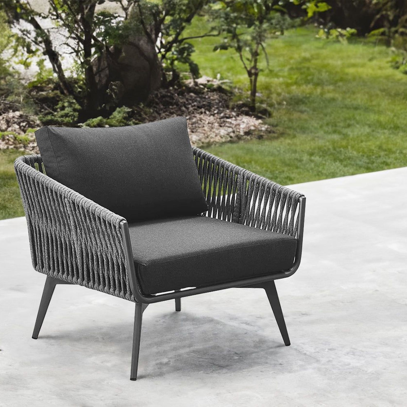 Kereru Aluminium and Rope Outdoor Armchair gallery detail image