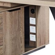 HAMLIN Executive Office Desk with Left Return 2.2M - Tobacco gallery detail image