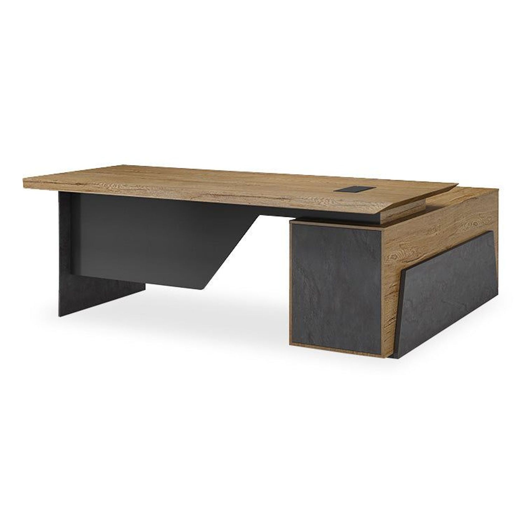 HAMLIN Executive Office Desk with Left Return 2.2M - Tobacco gallery detail image