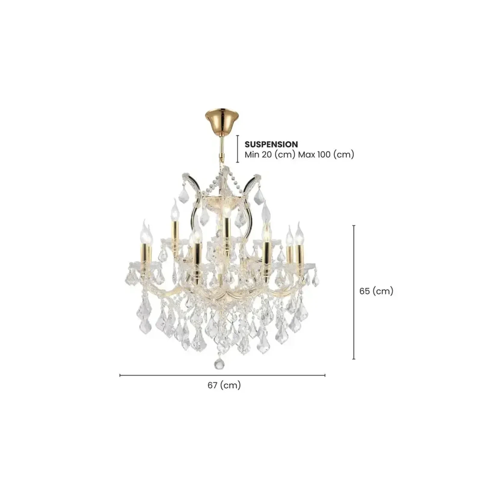 Maria Theresa Crystal Chandelier Grande 13 Light - GOLD gallery detail image