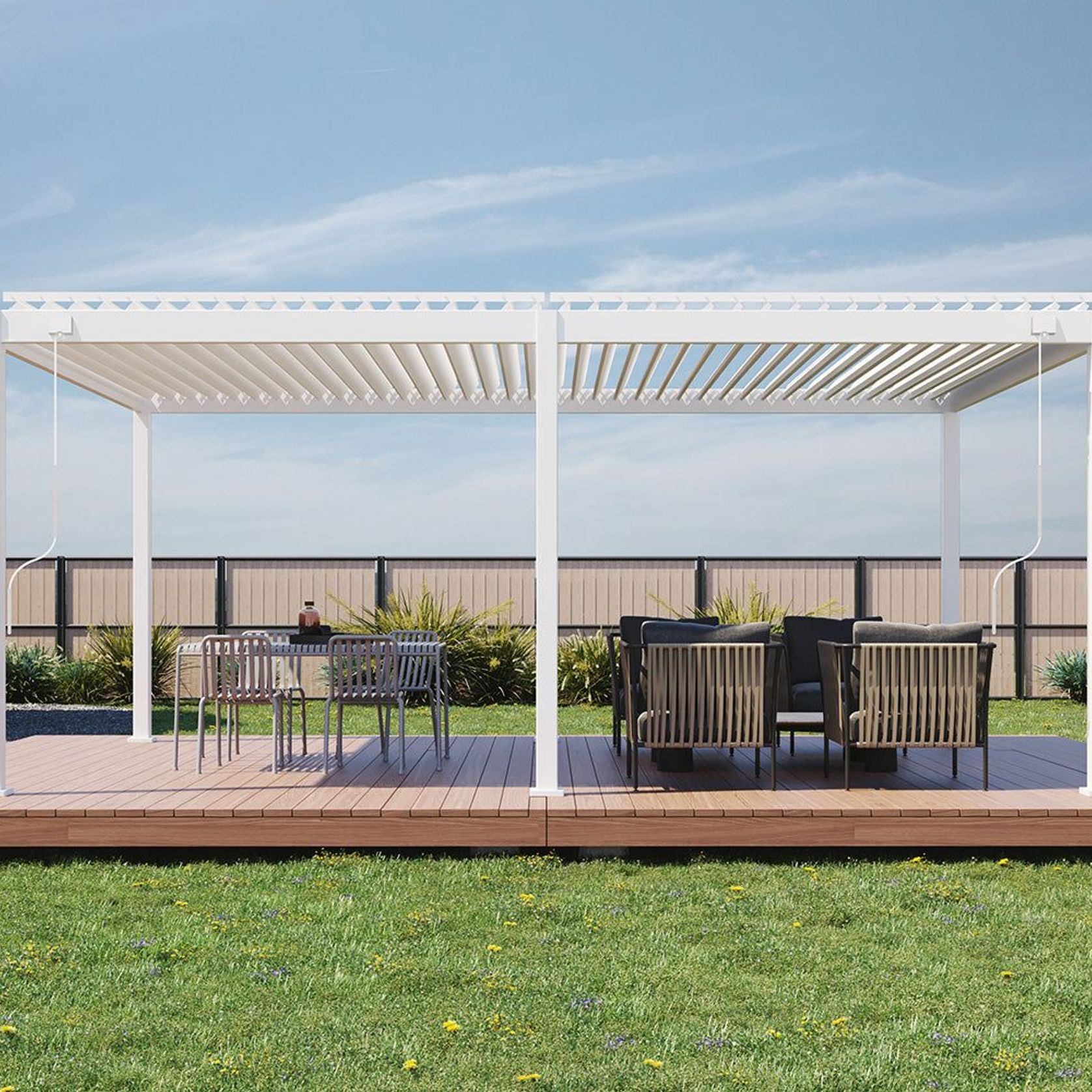 Baltic Manual Freestanding Louvre Roof Aluminium Pergola gallery detail image