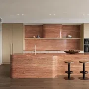 Persian Red Vein Cut Travertine Benchtop gallery detail image