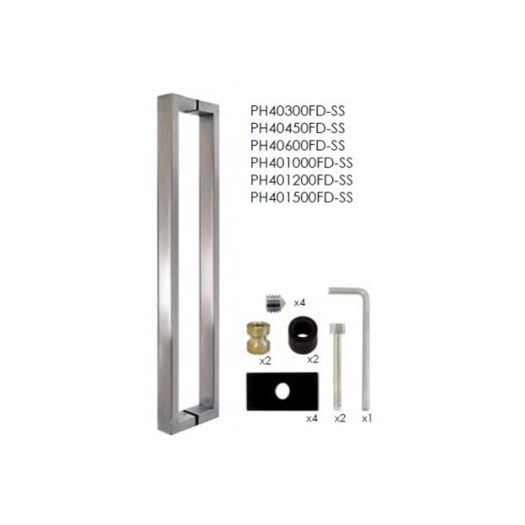 PH401000FD-SS Pull Handle - Square Series gallery detail image