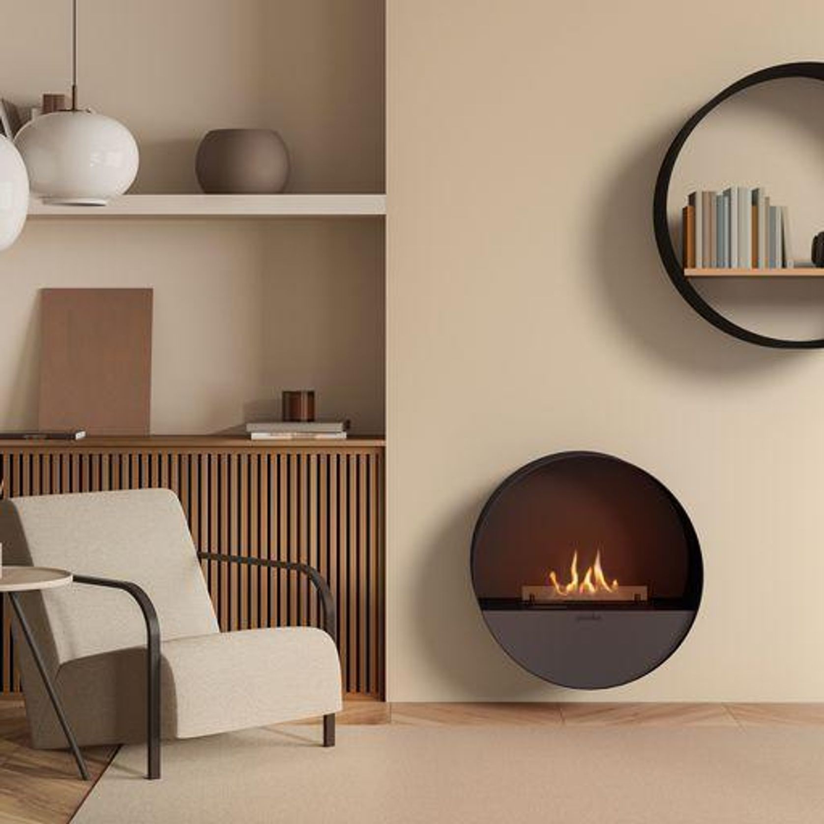 Planika Bubble Wall Mounted Bioethanol Fireplace gallery detail image