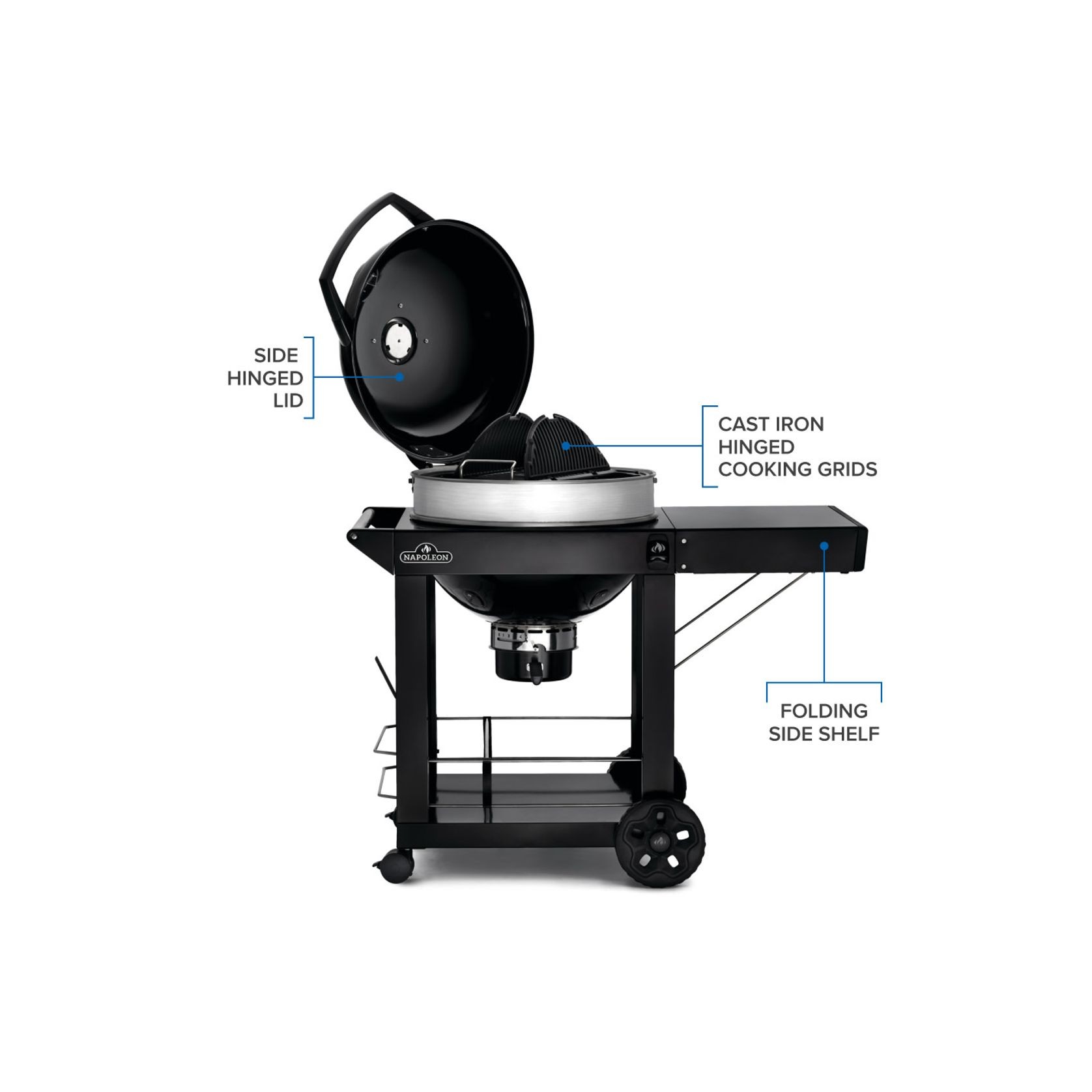 PRO22 Charcoal Kettle Grill, Black gallery detail image