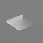 Pura 38 Square Undermount Basin Gloss White gallery detail image