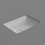 Pura 50 Rectangle Undermount Basin Gloss White gallery detail image