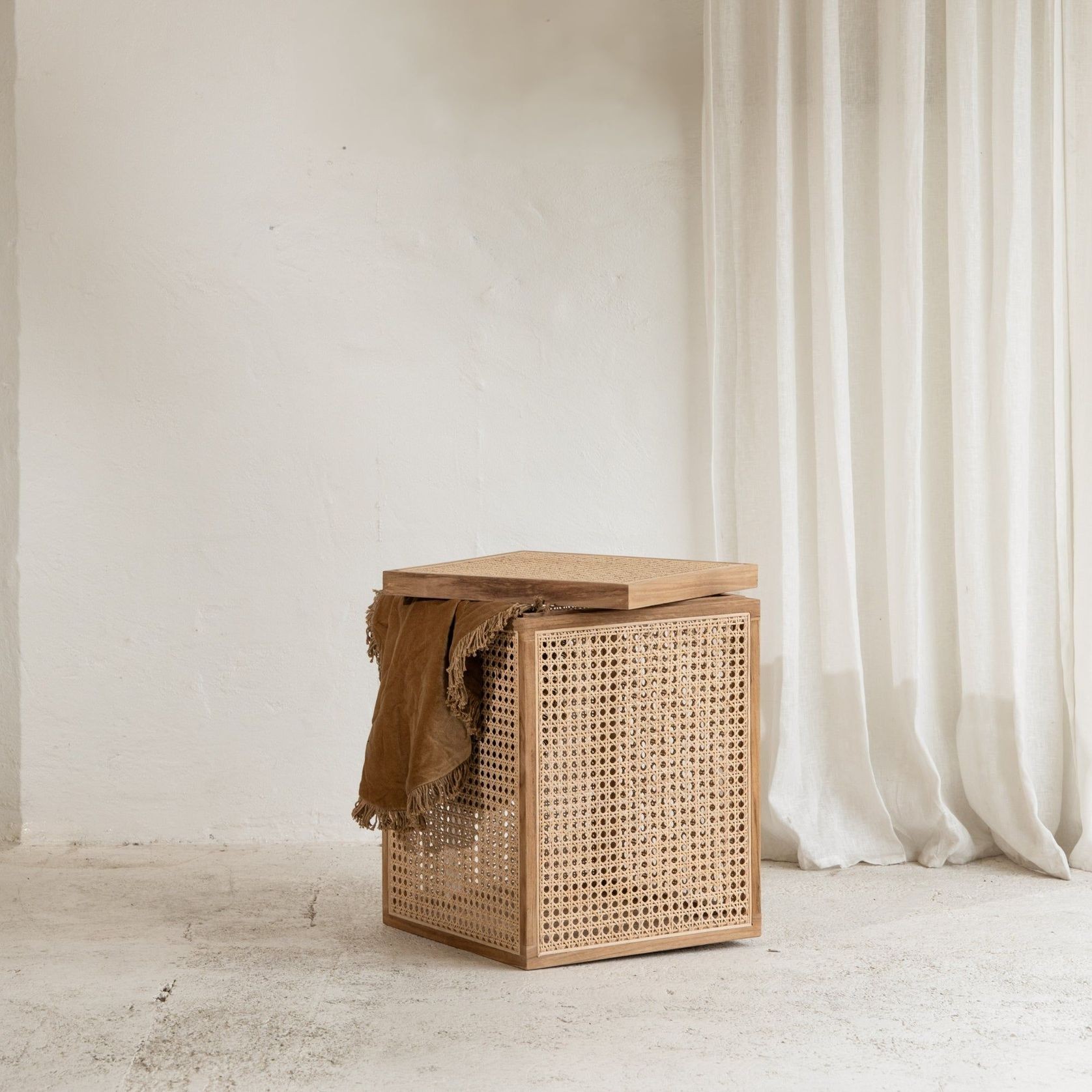 Paadini Rattan Side Table with Storage gallery detail image