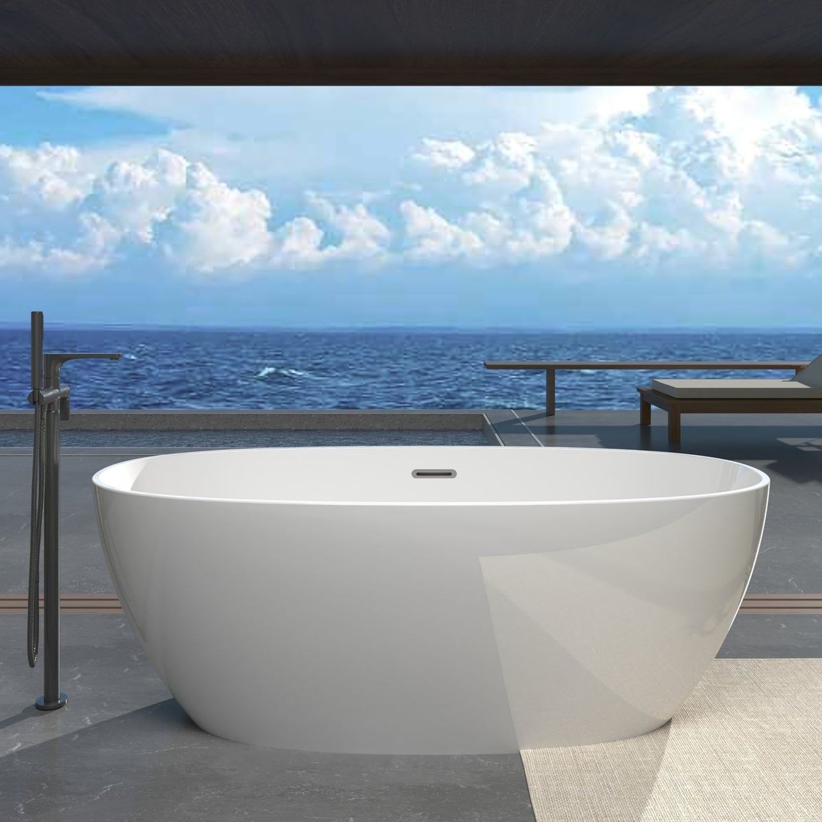 Paris 1700mm - Large Freestanding Acrylic Bath gallery detail image