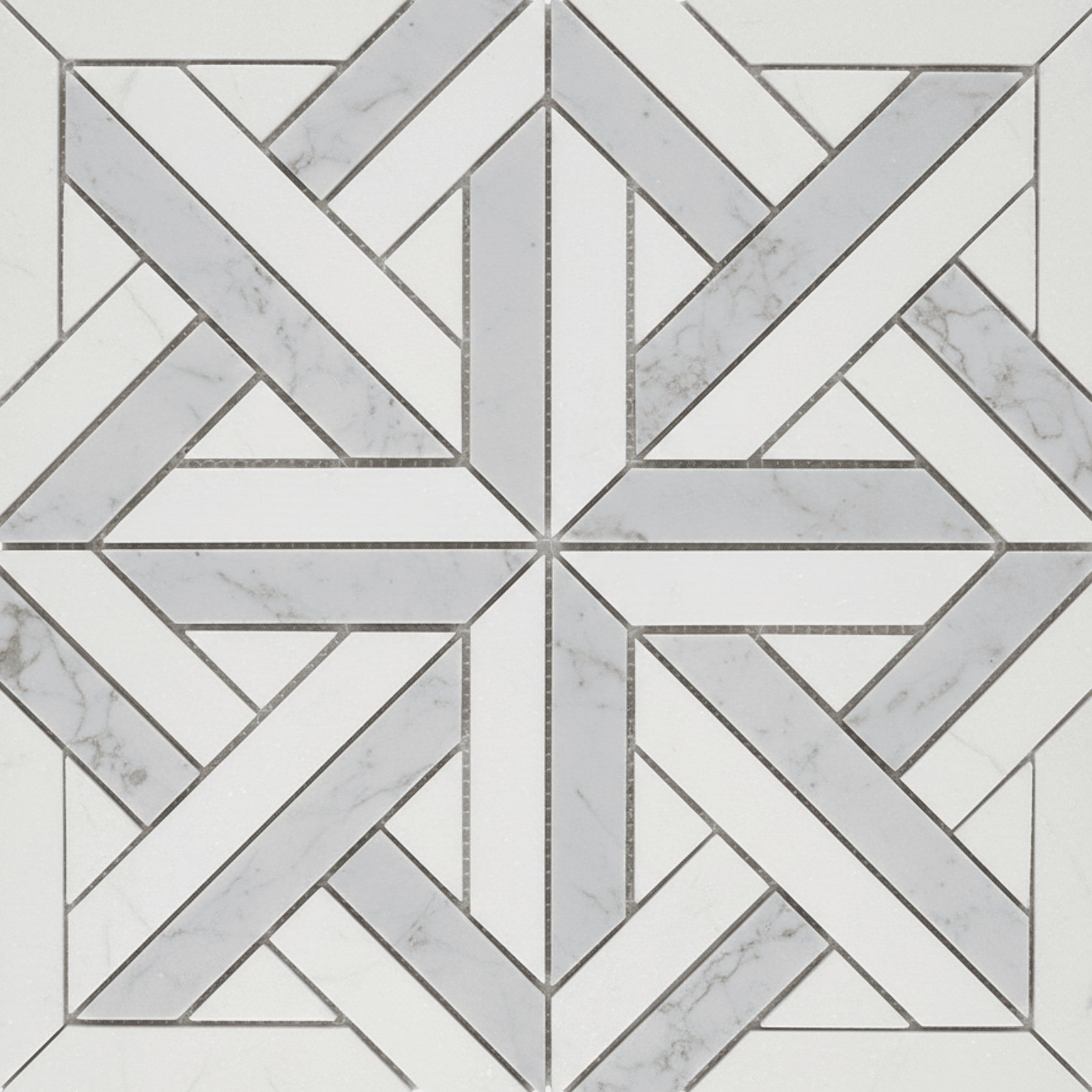 Escher Parquetry Mosaic Carrara and Thassos Honed gallery detail image