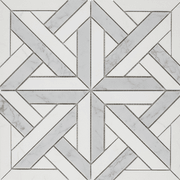Escher Parquetry Mosaic Carrara and Thassos Honed gallery detail image