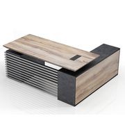 PHOENIX Executive Desk with Left Return 1.8M - Warm Oak & Black gallery detail image