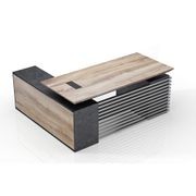 PHOENIX Executive Desk with Right Return 1.8M - Warm Oak & Black gallery detail image