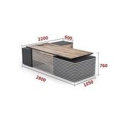 PHOENIX Executive Desk with Right Return 2.8M - Warm Oak & Black gallery detail image