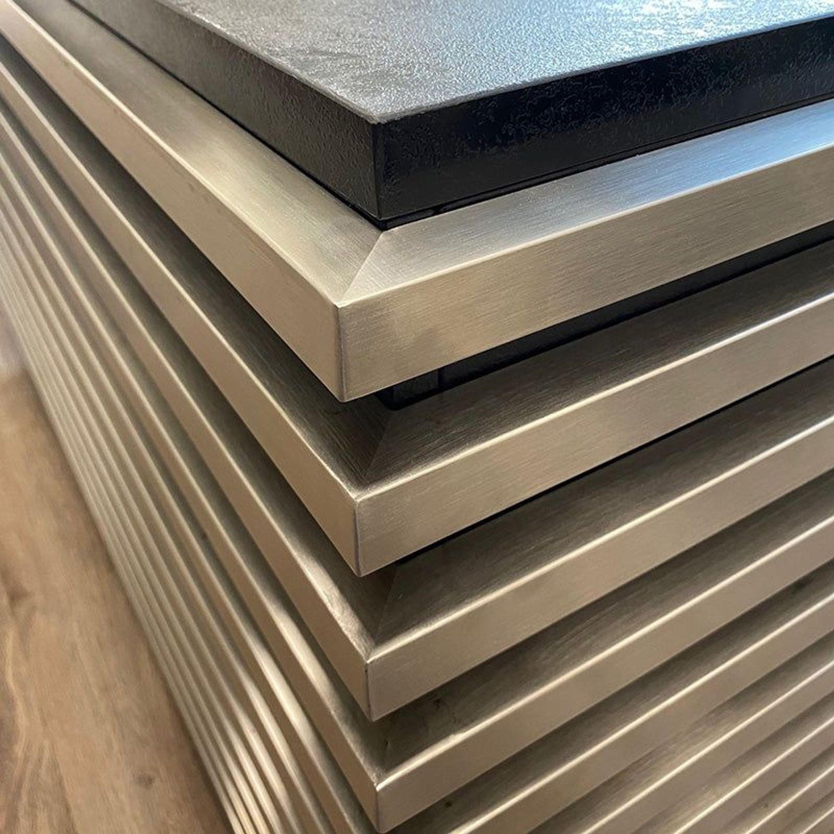 PHOENIX Executive Desk with Right Return 2.8M - Warm Oak & Black gallery detail image