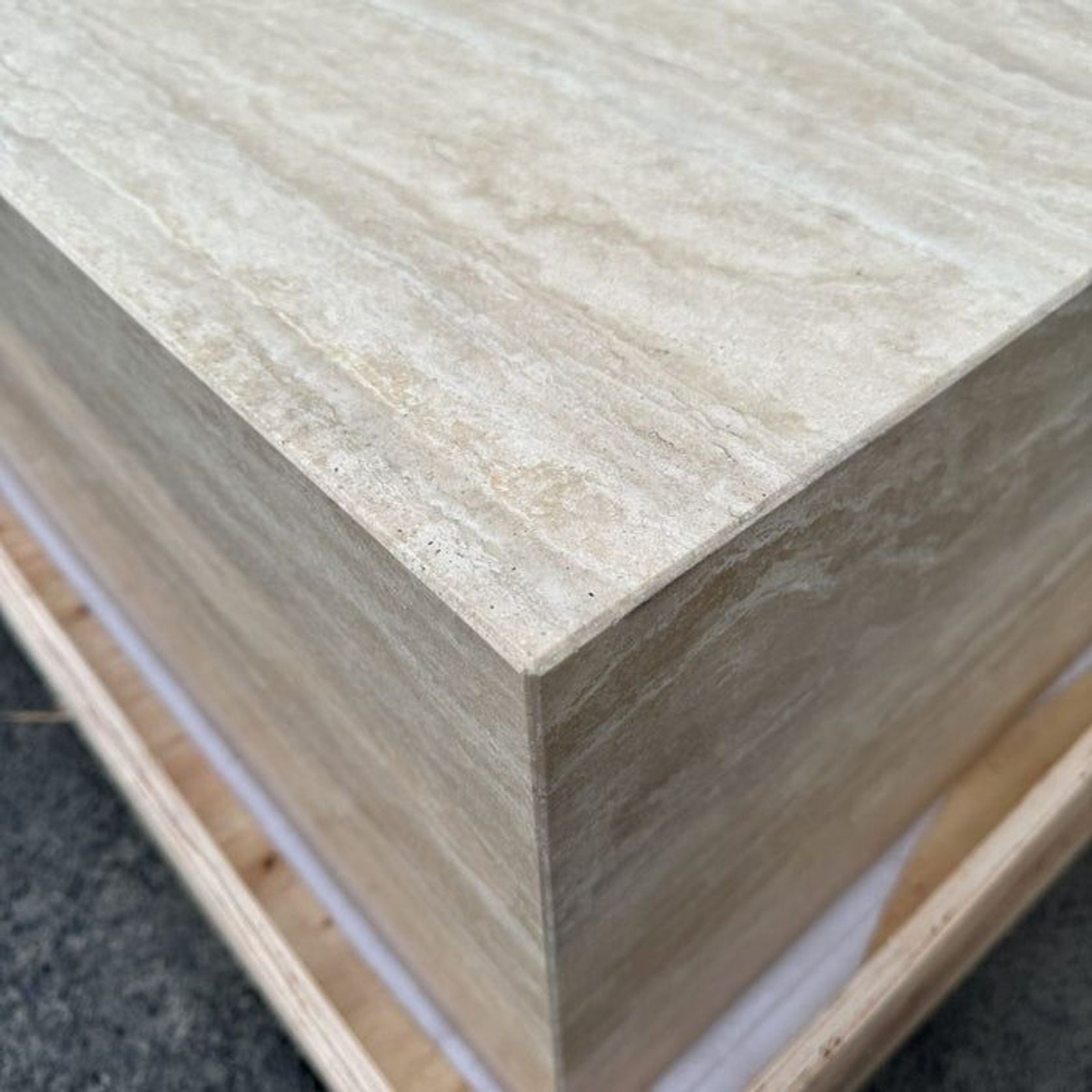 Block Coffee Table - Veincut Travertine - Large | Natural Stone Co. gallery detail image