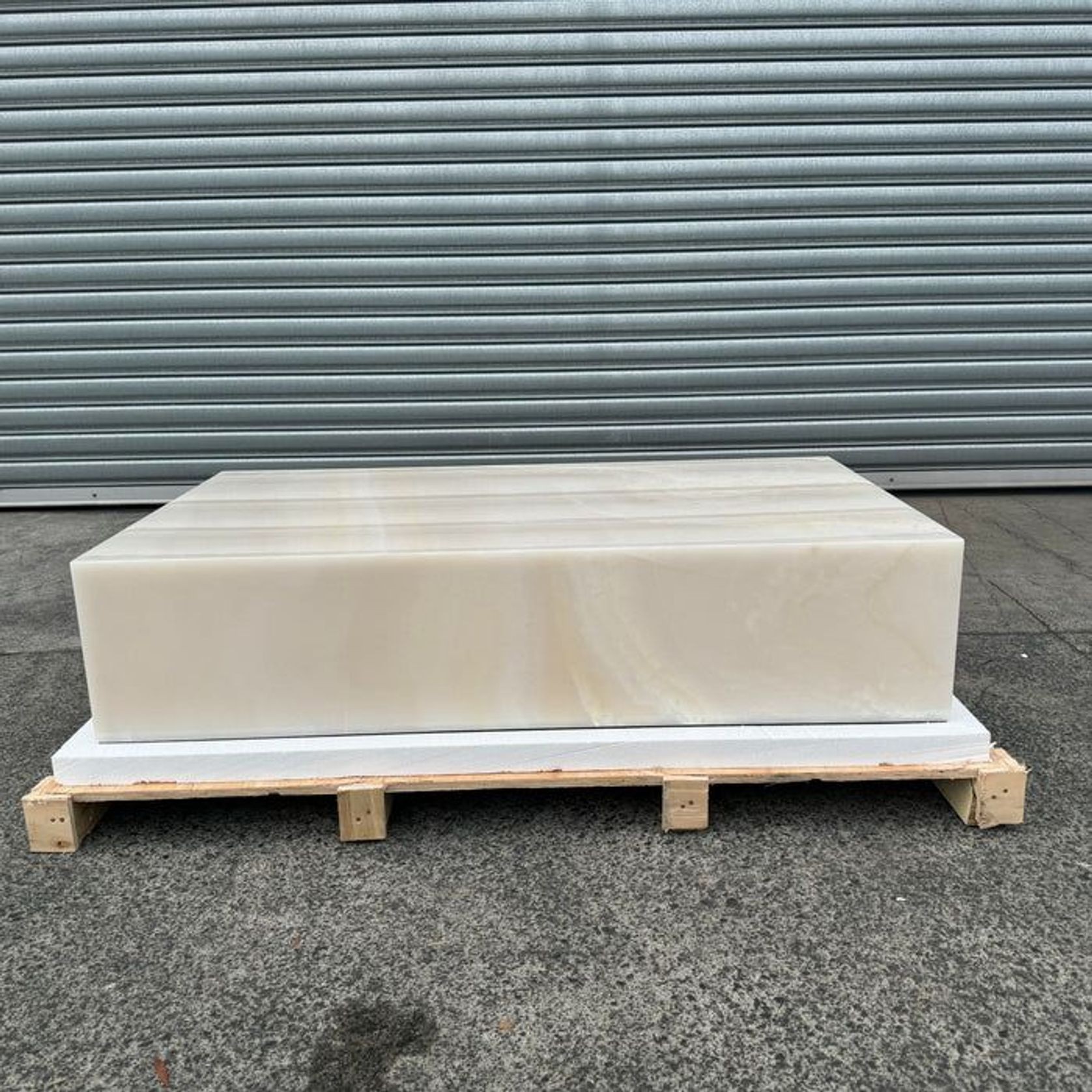 Block Coffee Table - White Onyx - Large | Natural Stone Co. gallery detail image