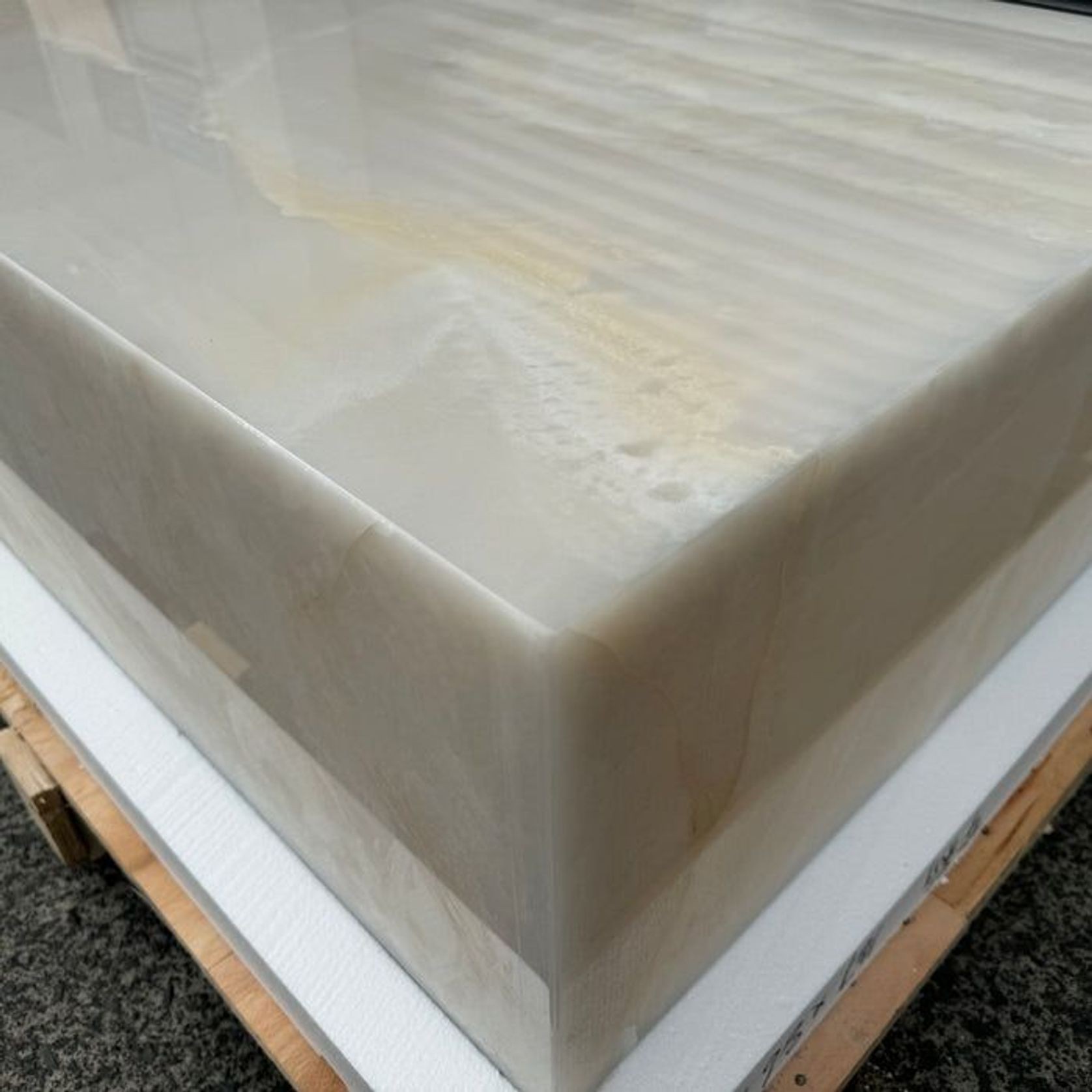 Block Coffee Table - White Onyx - Large | Natural Stone Co. gallery detail image