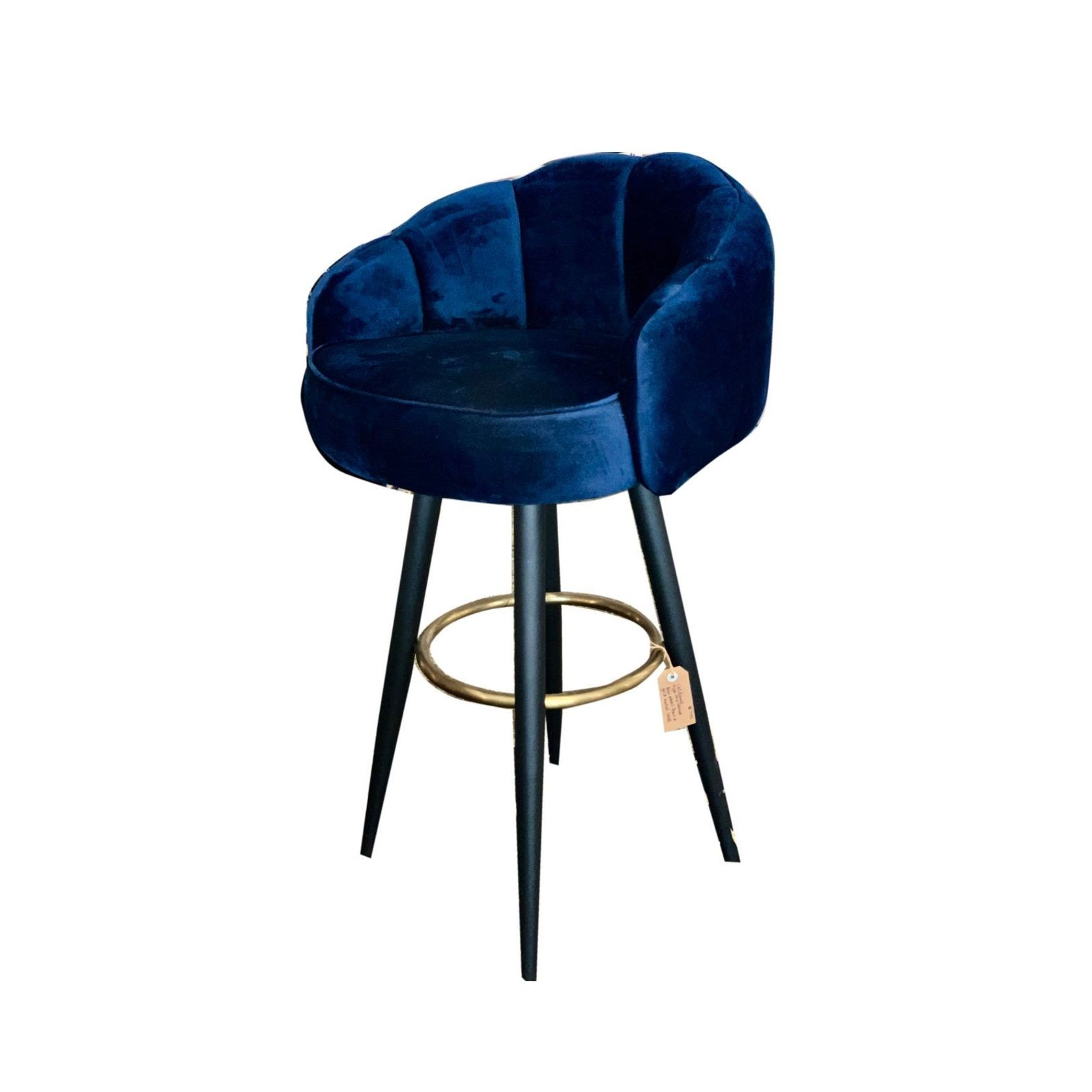 Caldwell High Top Bar Chair in Royal Blue Velvet gallery detail image