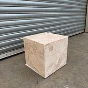 Cube Side Table - Rose Cream Marble | Natural Stone Co. gallery detail image