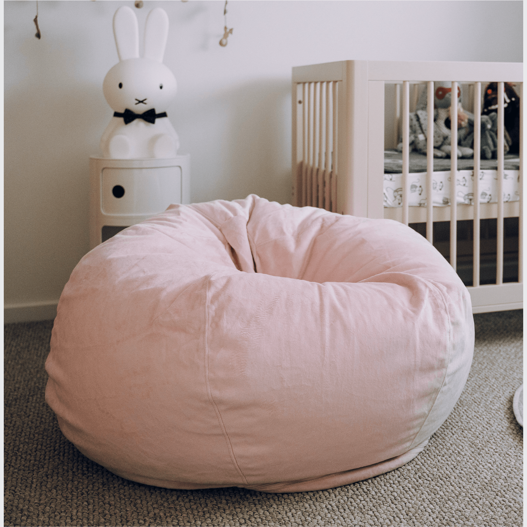 Pierre Fur Bean Bag - Blush Pink gallery detail image