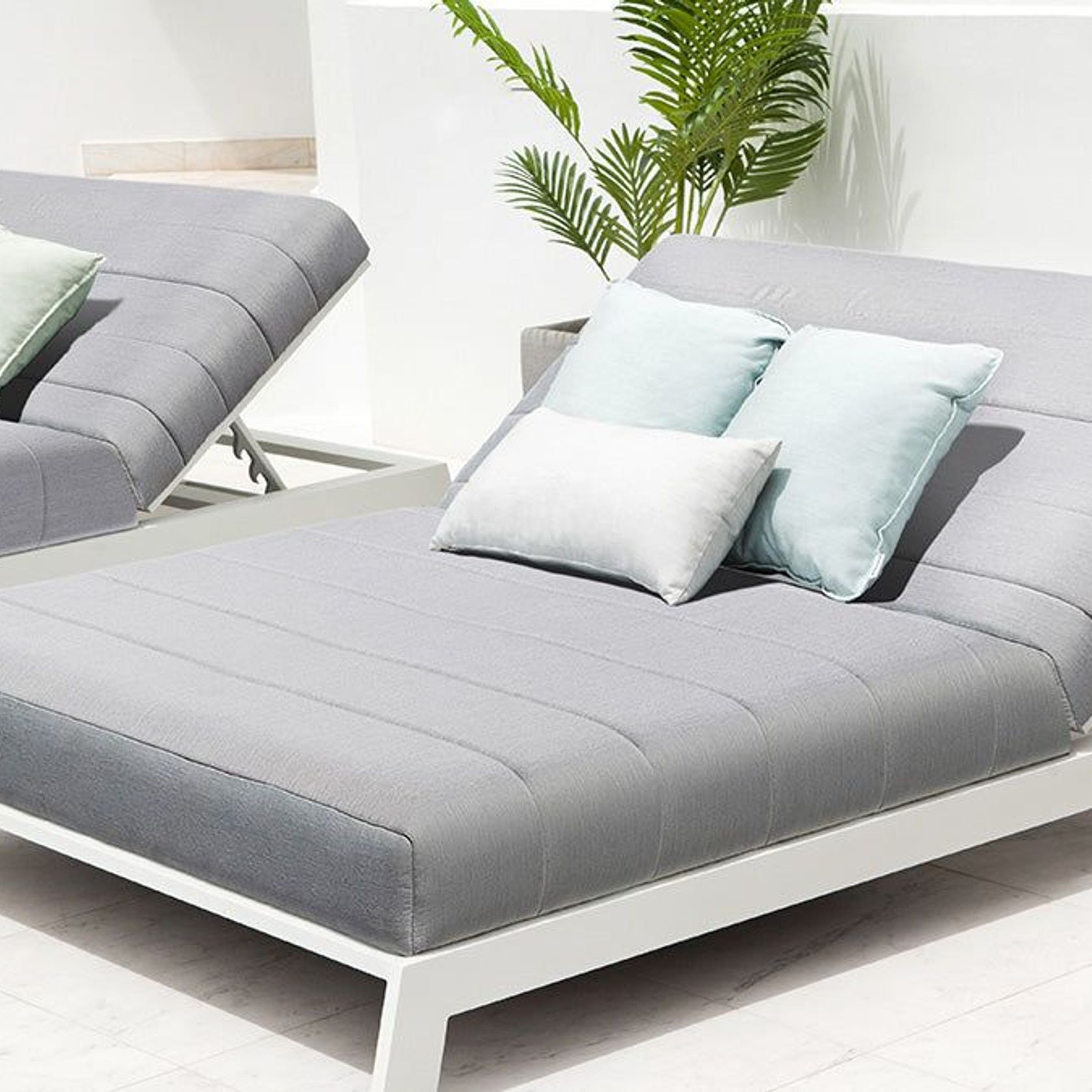 Piha Double Lounger - White gallery detail image