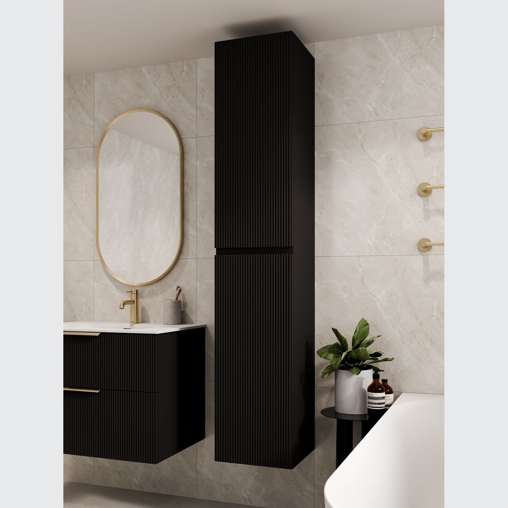 Lineare Tall Bathroom Cabinet | Pillar Front gallery detail image
