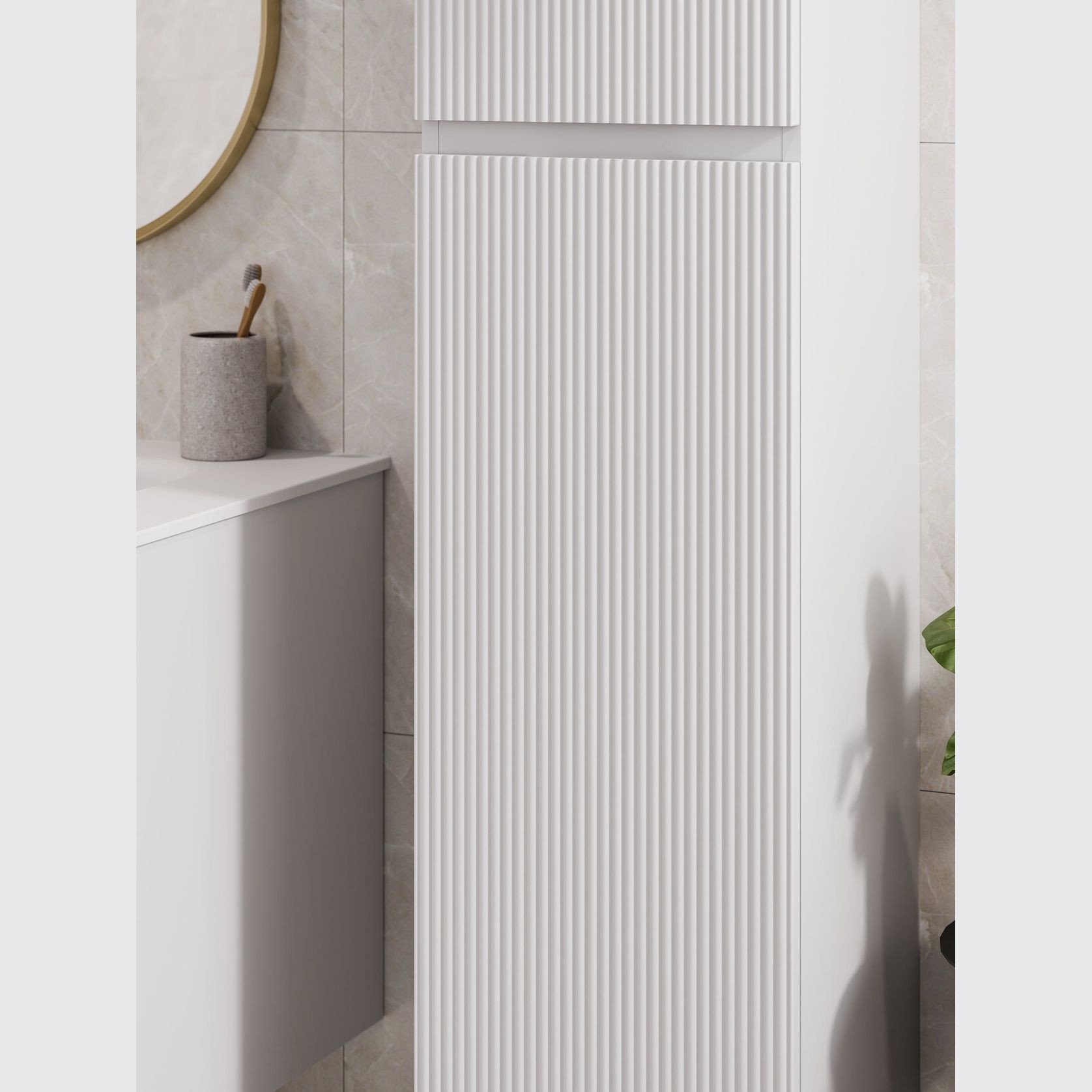 Lineare Tall Bathroom Cabinet | Pillar Front gallery detail image