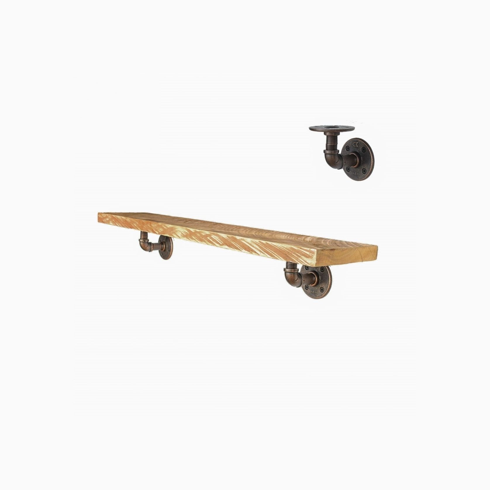 Macrocarpa Pipe Bracket Shelf 20cm gallery detail image