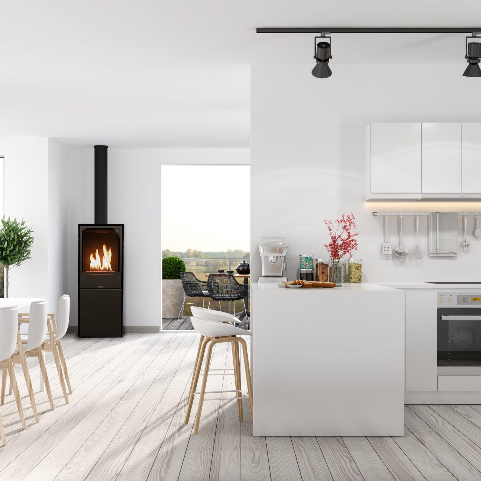 Planika Freestanding Scandi Bioethanol Fireplace gallery detail image