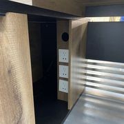 PHOENIX Sit & Stand Electric Lift Executive Desk with Right Return 2.2M - Warm Oak & Black gallery detail image