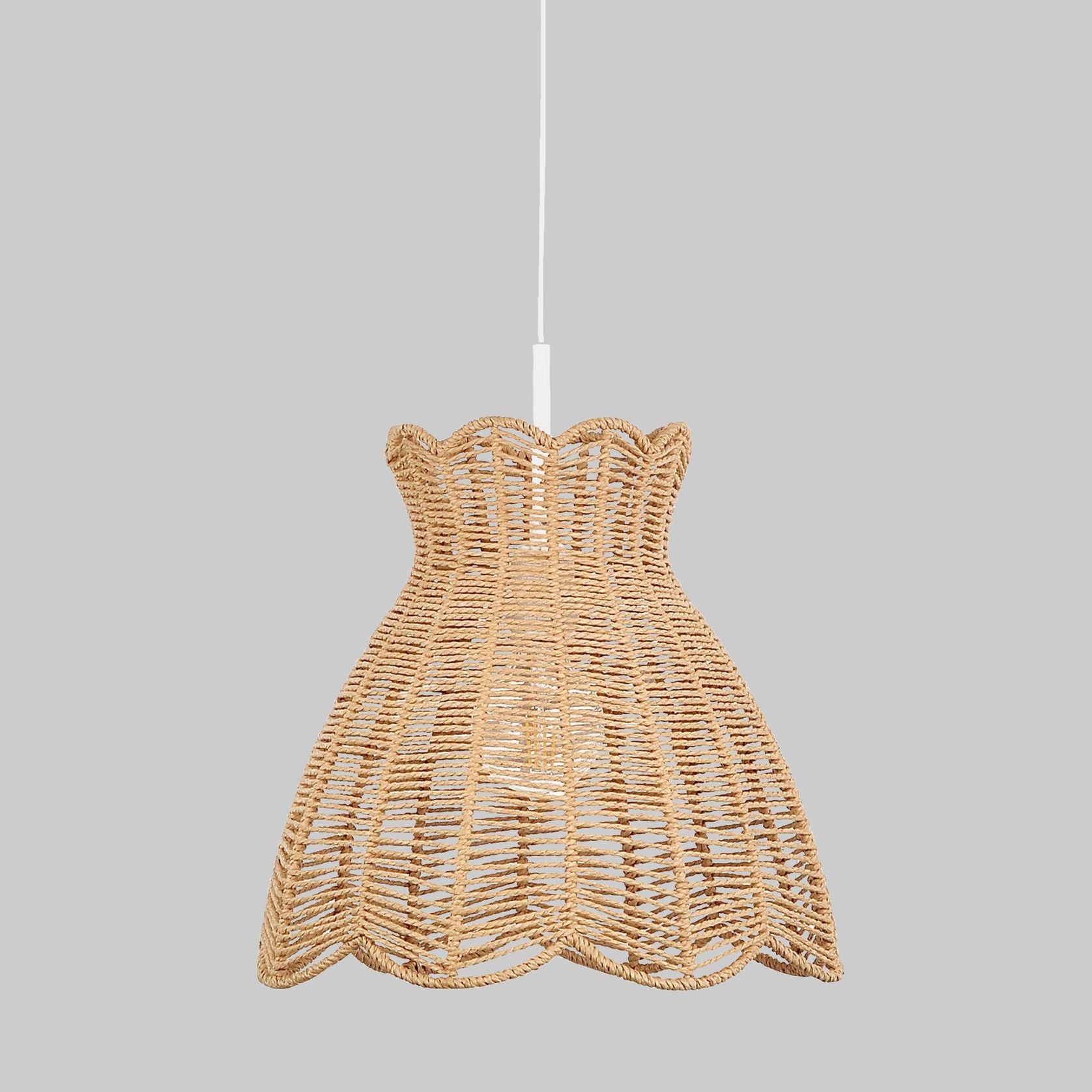 Pollyanna | Scallop Rope Pendant Light - Natural gallery detail image
