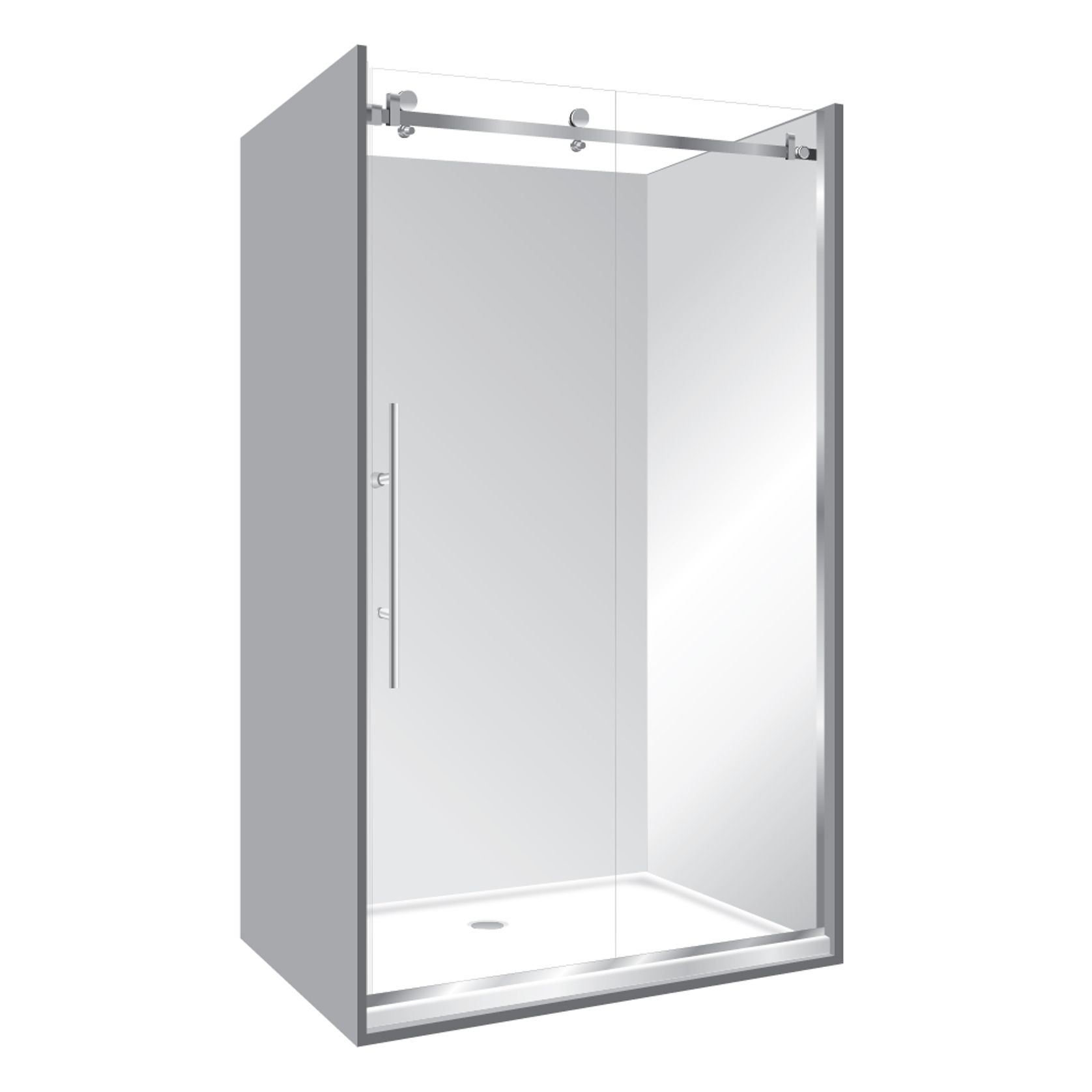 Premier Frameless Alcove Sliding Door Shower 800x1200x800 gallery detail image
