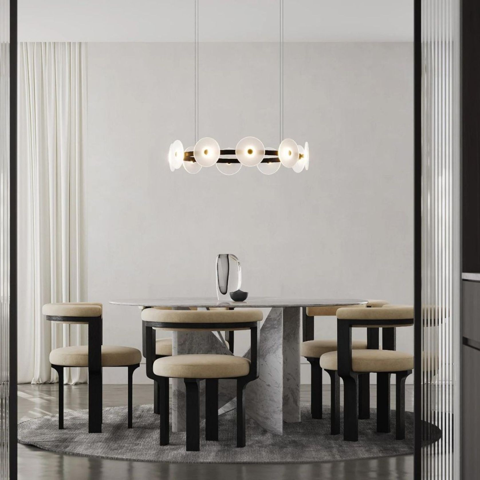 Coral Ring Pendant (10) - Frosted Glass gallery detail image