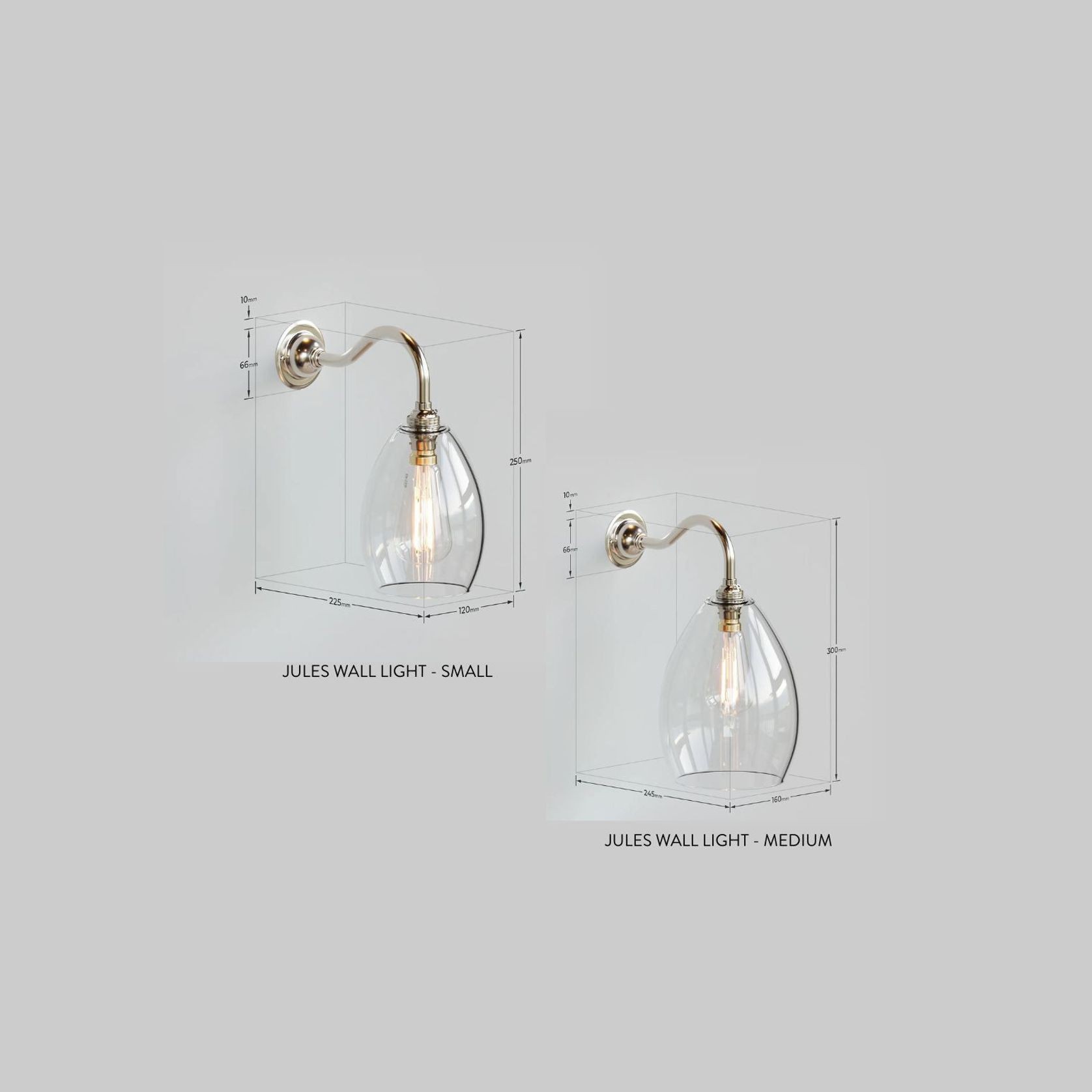 Jules Clear Glass Wall Light gallery detail image