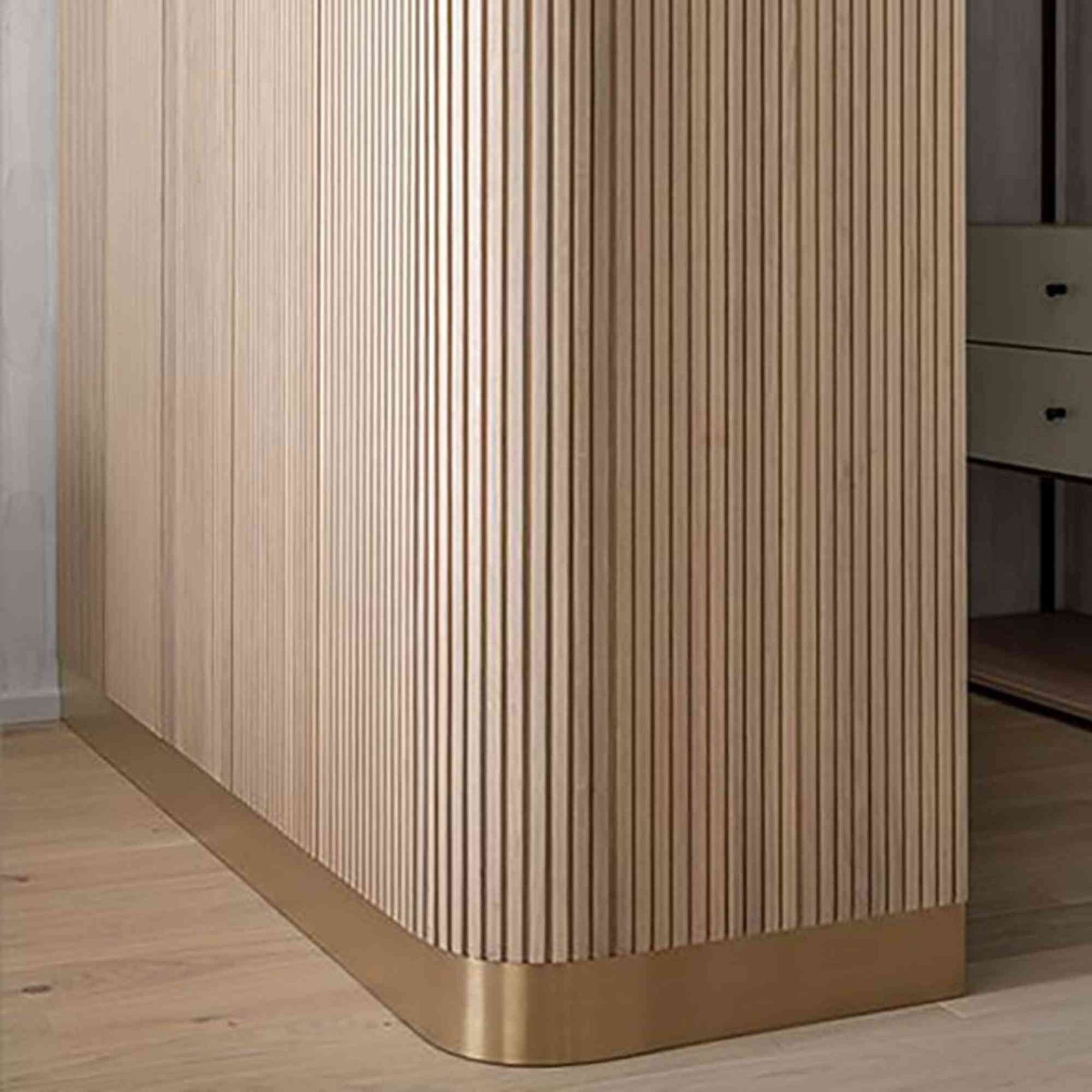 WOODFLEX Flexible Wooden Slat Wall Panel - Oak Veneer - 3000mm x 600mm - Trapezium gallery detail image