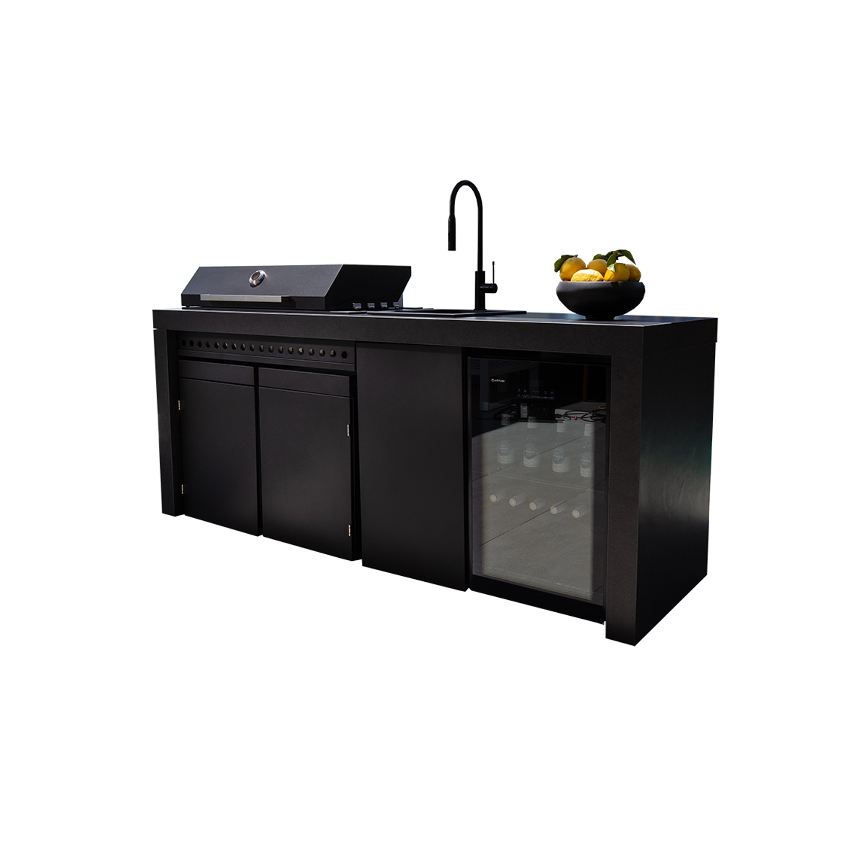 Artusi 2400mm Aperto Ascale Outdoor Kitchen Cabinet - Impera Black Stone gallery detail image