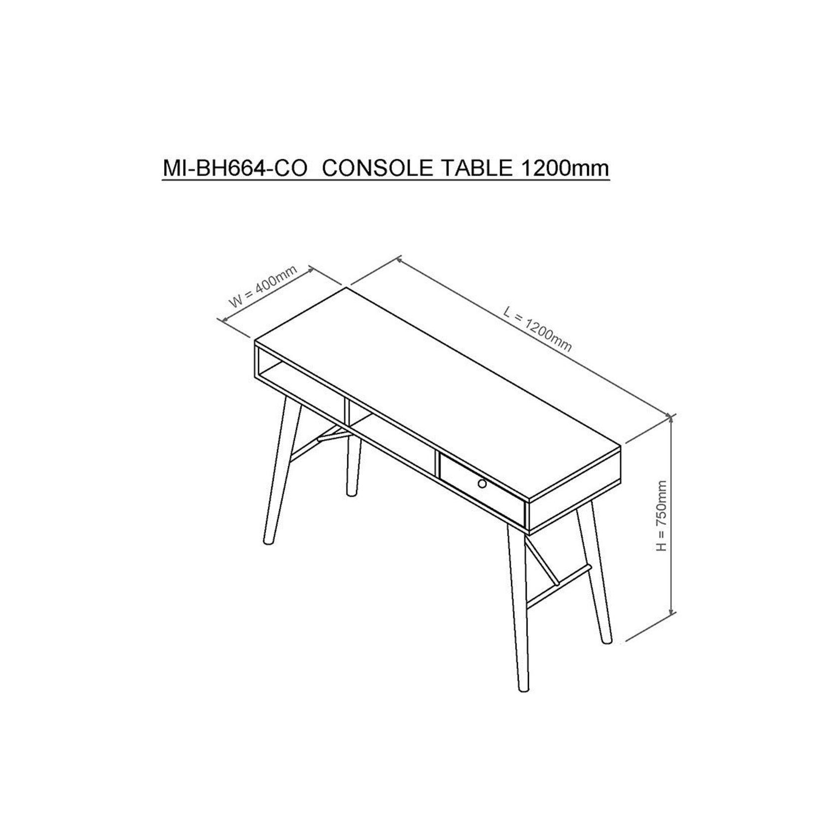 RANIA Study Desk Console 120cm - Black Ash gallery detail image