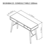 RANIA Study Desk Console 120cm - Black Ash gallery detail image