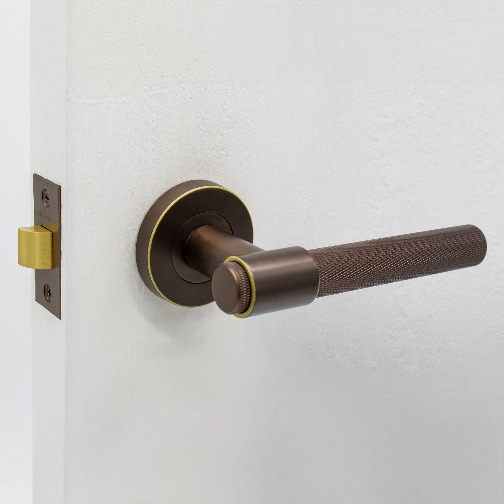 Aged Brass Knurled Passage Door Handle Rosedale ArchiPro AU