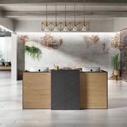 DEWITT Reception Desk 2.4M - Tobacco & Dark Concrete gallery detail image