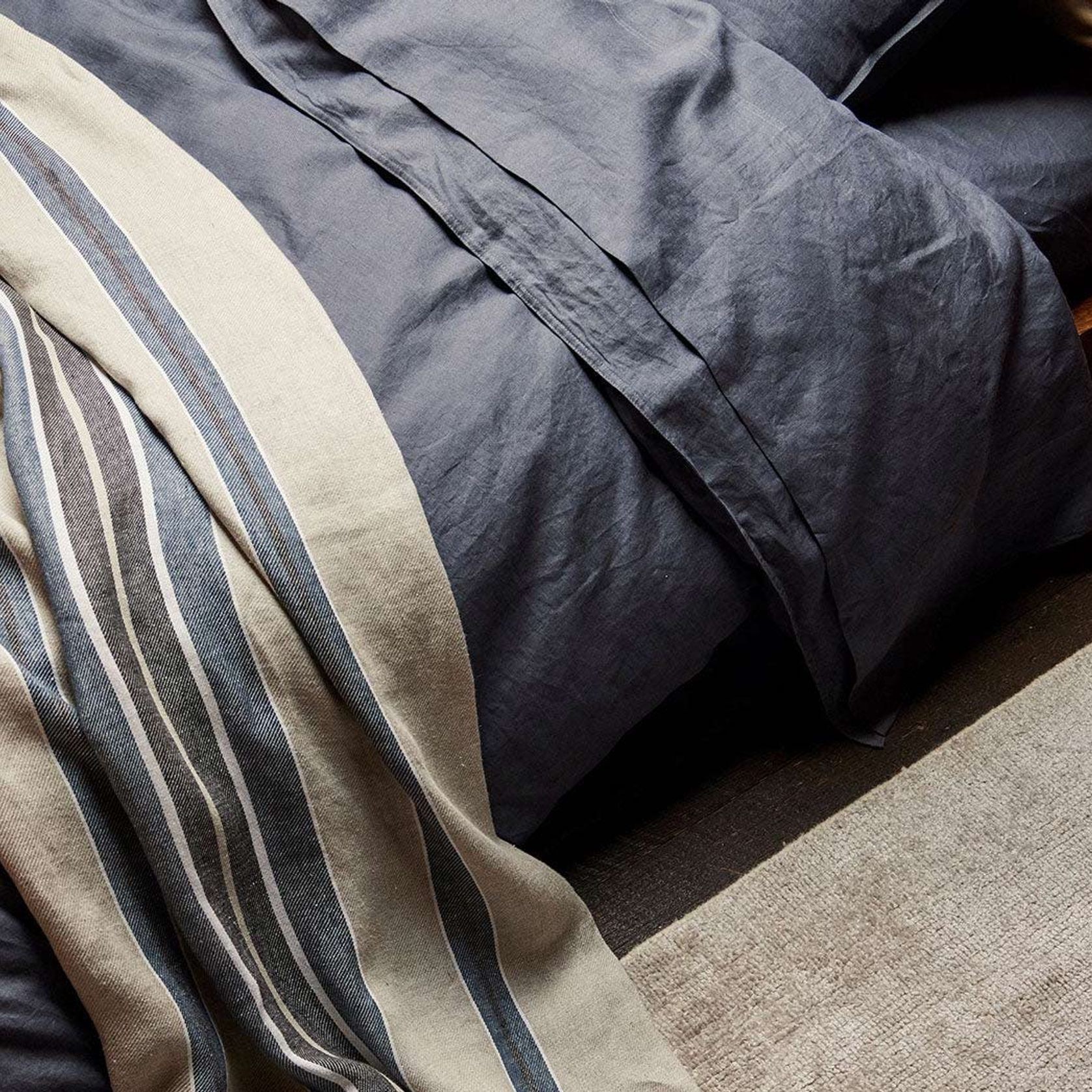 Ravello Linen Quilt Cover - Denim | Weave Home Bed Linen gallery detail image