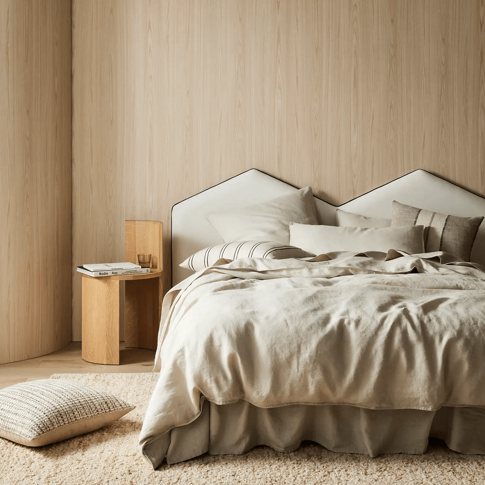 Weave Home Ottavio Cushion - Natural | Textured Stripe gallery detail image