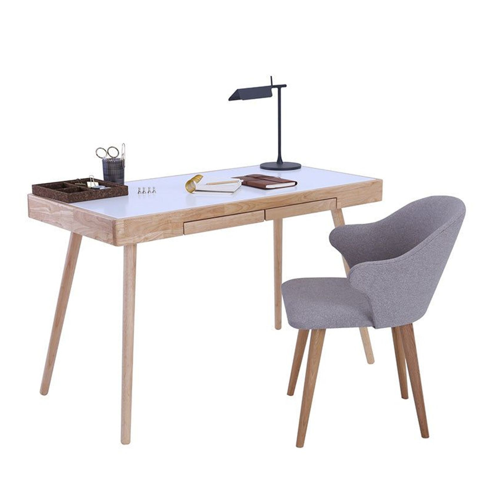 RETH Study Desk 120cm - Natural & White gallery detail image