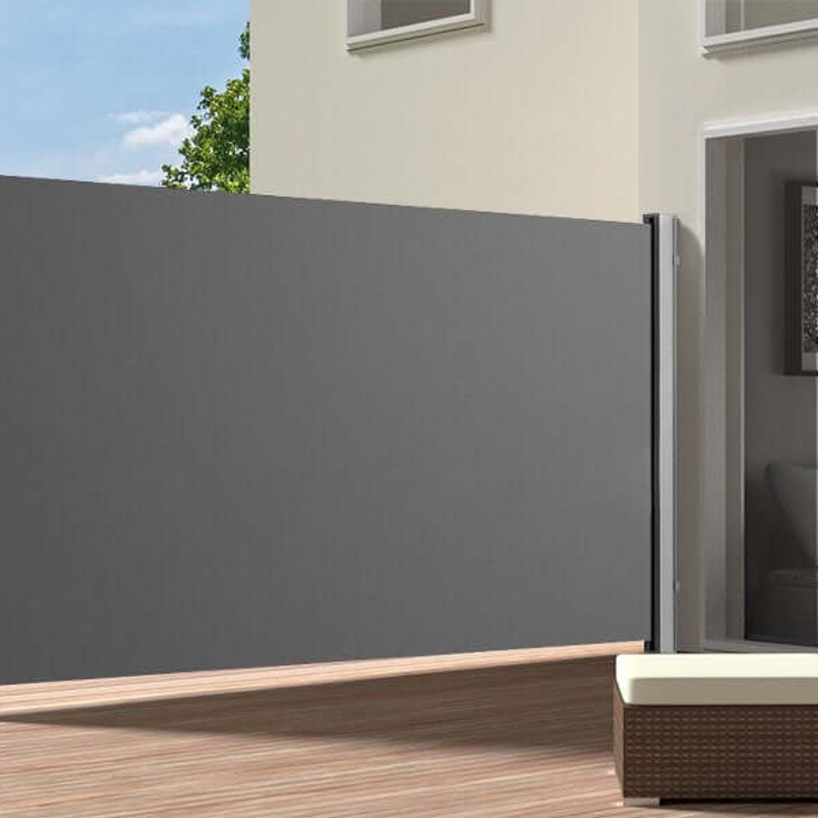 Retractable Side Awning & Privacy Screen 2m X 3m gallery detail image