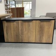 PHOENIX Executive Desk with Right Return 2.2M - Warm Oak & Black gallery detail image
