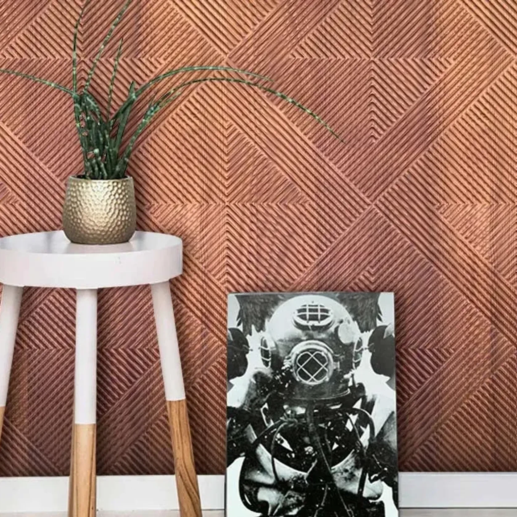Architectural 3D MDF Wall Panel Rhomb gallery detail image