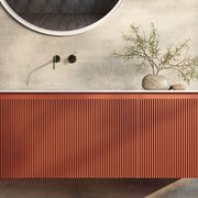 Bel Bagno Rimini Potter'S Clay 1200mm Single Bowl Wall Hung Vanity And Basin gallery detail image